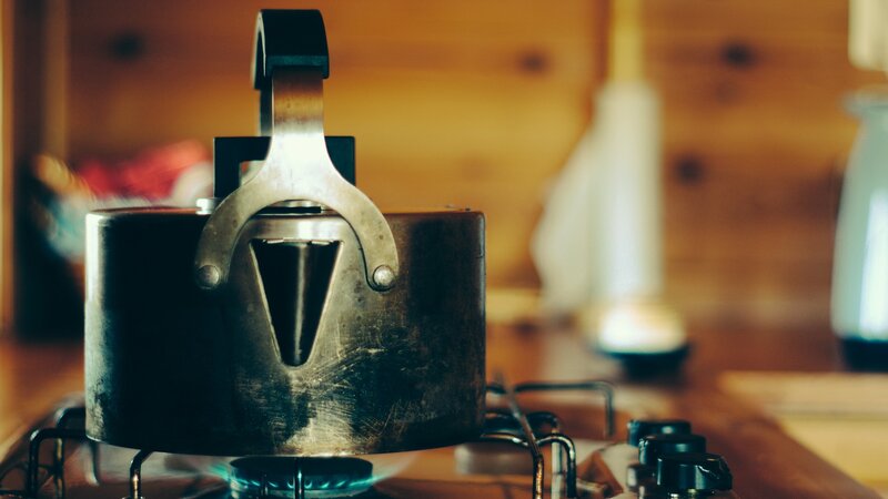 Kettle on Gas Stove