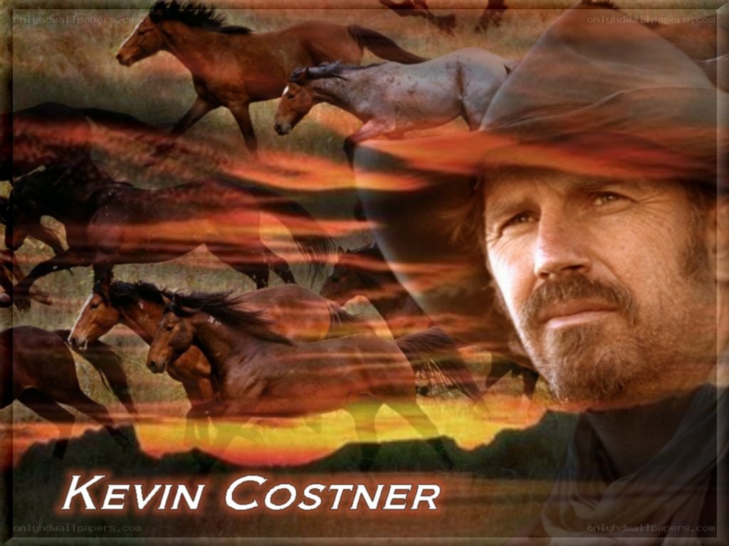Kevin Costner with horses