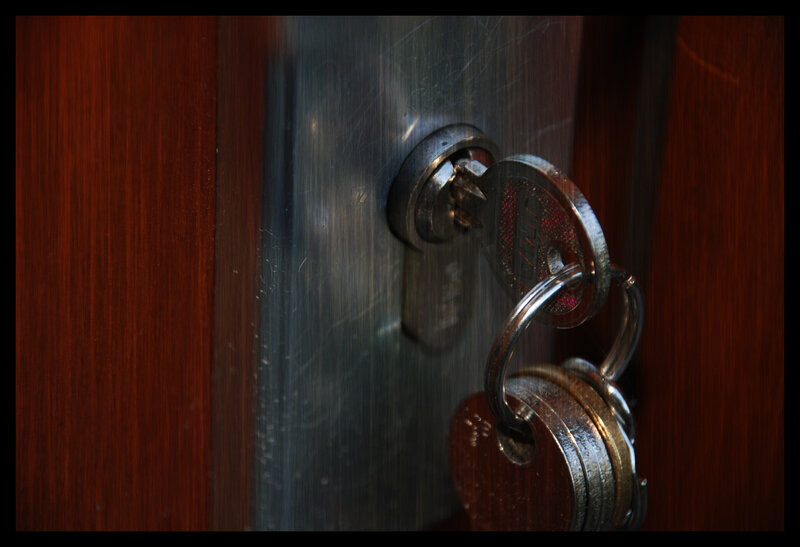 key in a door lock