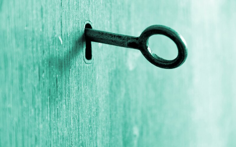 key in a keyhole