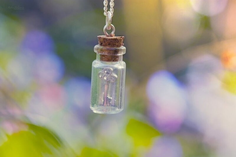Key in Glass Bottle — Green