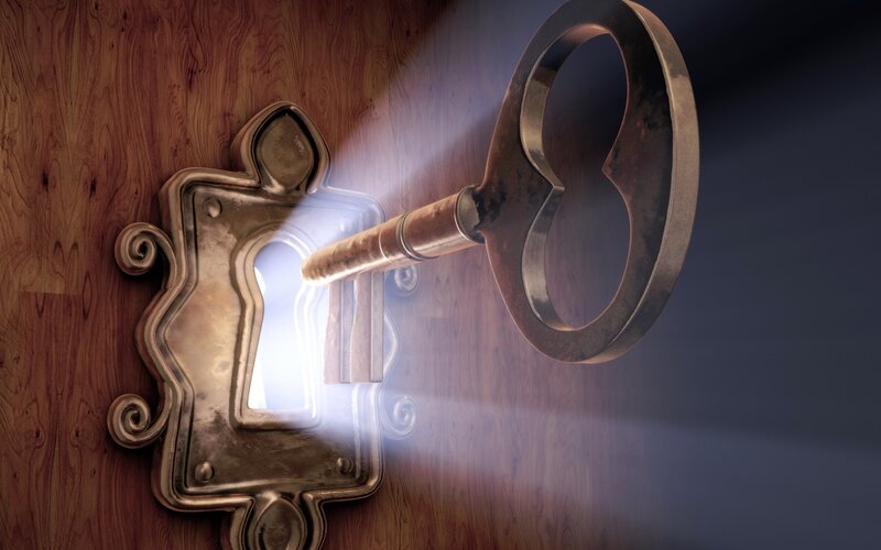 Key in Lock on Door