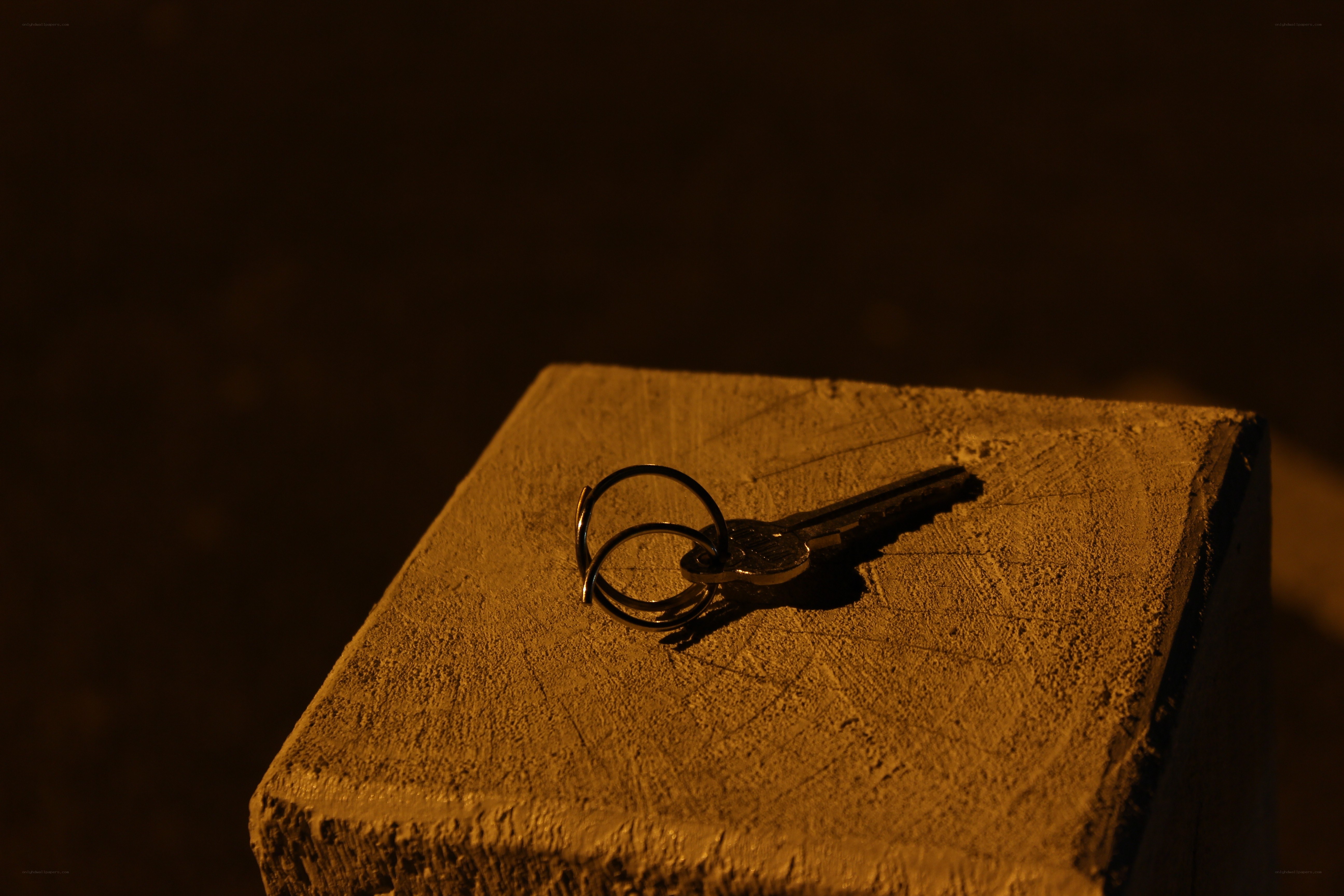 Key on wooden block