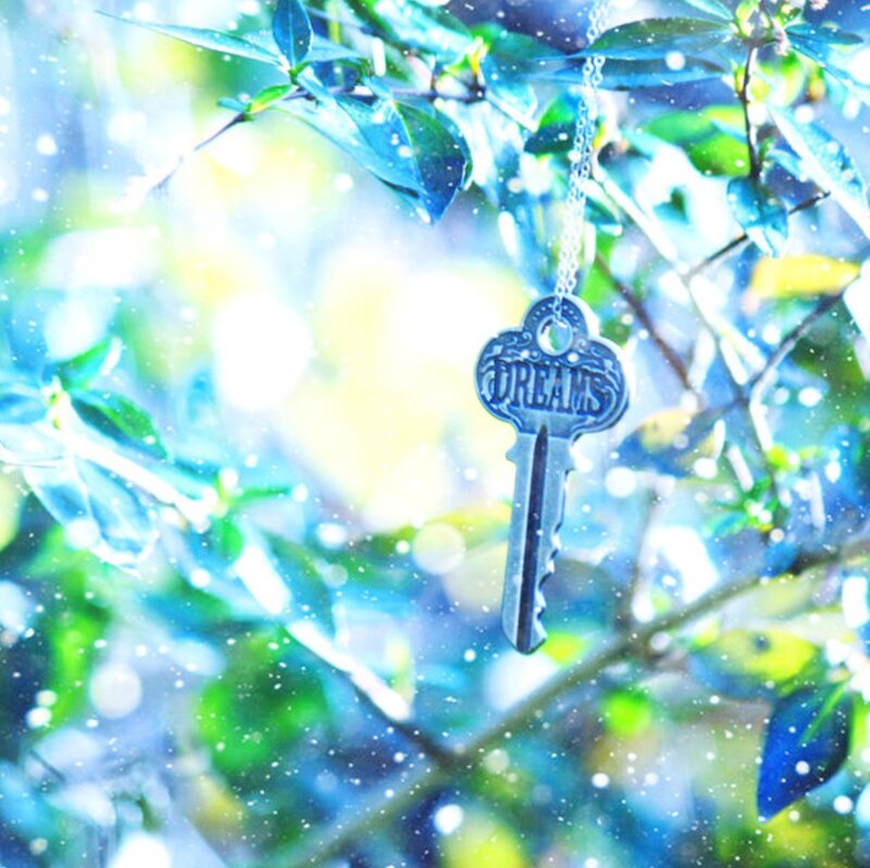 Key Pendant with Dreams Text