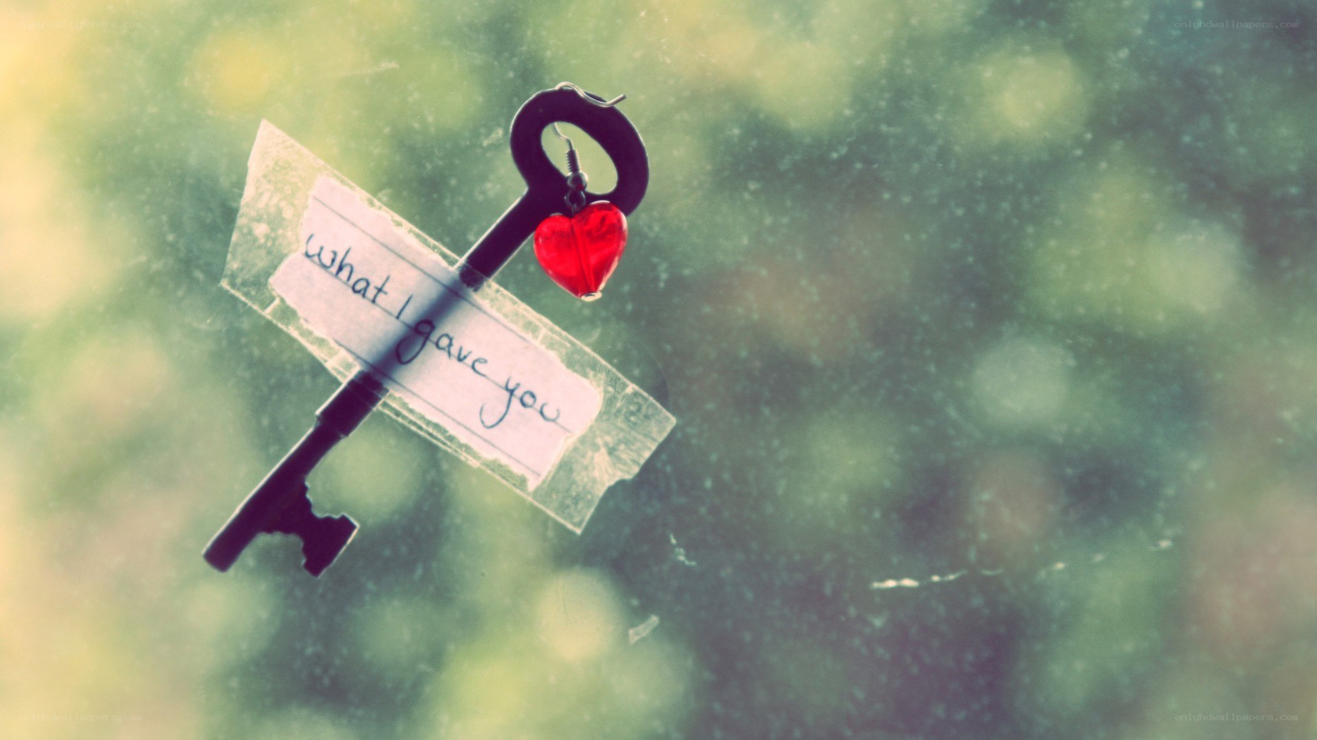 key with heart and note