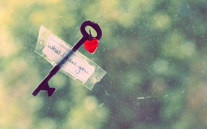 Key with Heart Charm