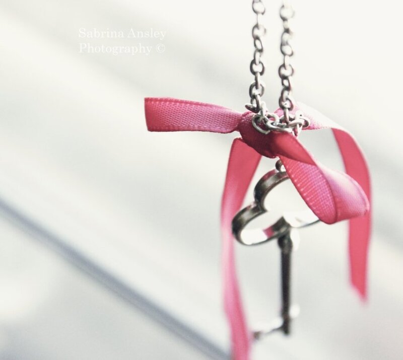 Key with Pink Ribbon