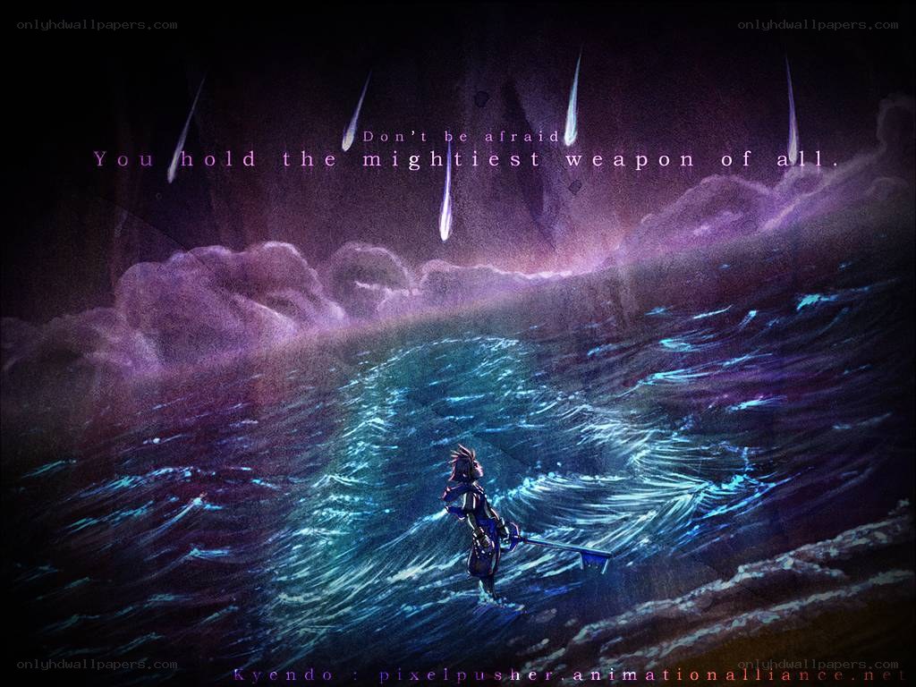 Keyblade wielder in stormy sea