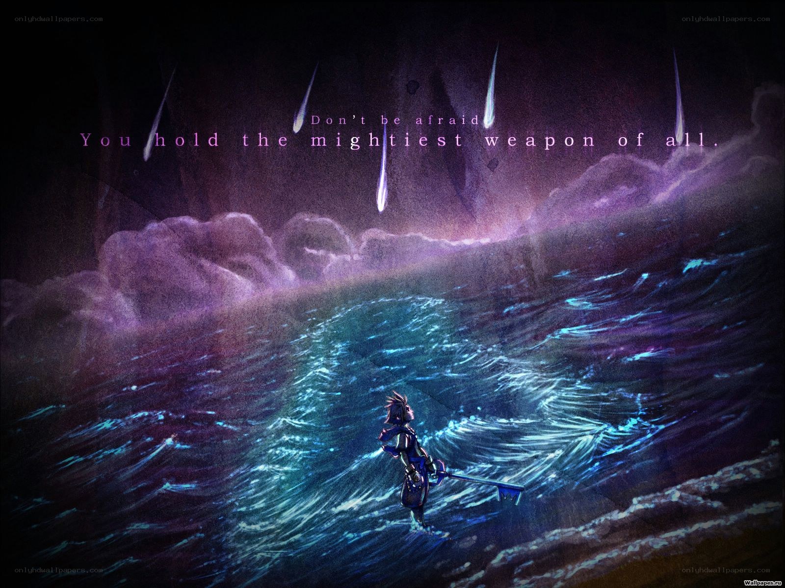Keyblade wielder on stormy sea