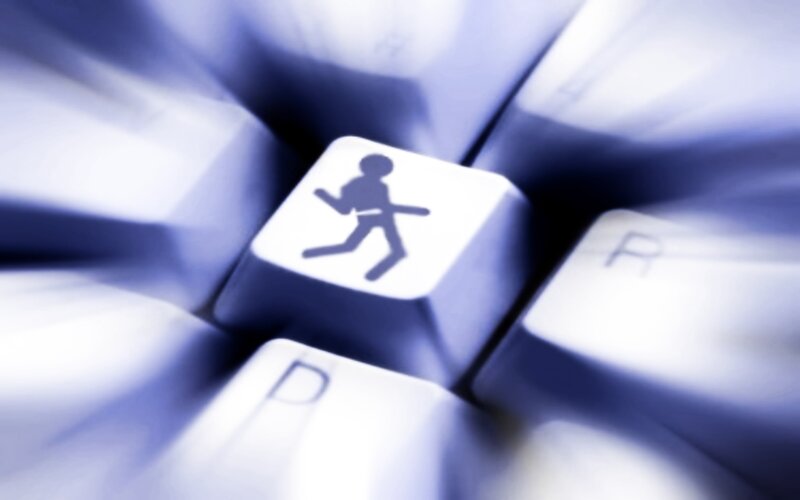 keyboard key with walking icon