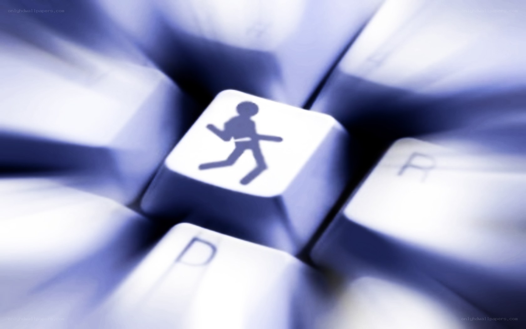 keyboard key with walking icon
