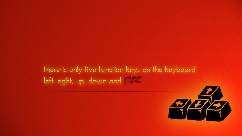 Keyboard Keys on Red Background