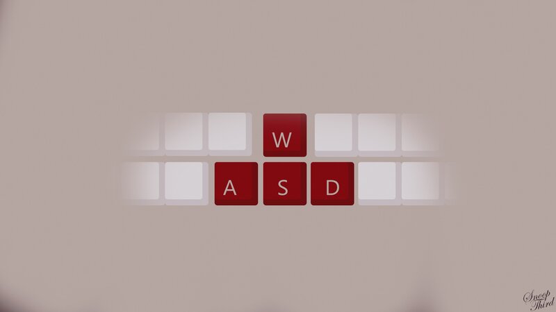 Keyboard Keys W a S D — White