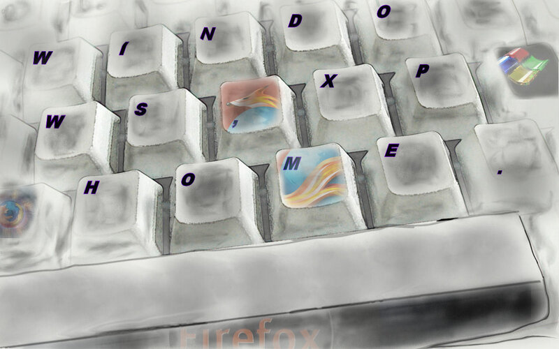 keyboard with browser logos
