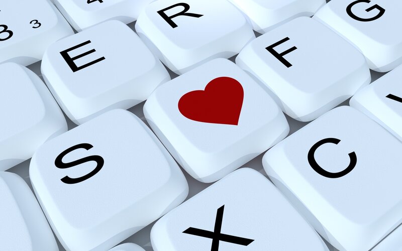 Keyboard with Heart Key — White, Neutral, 3d Render
