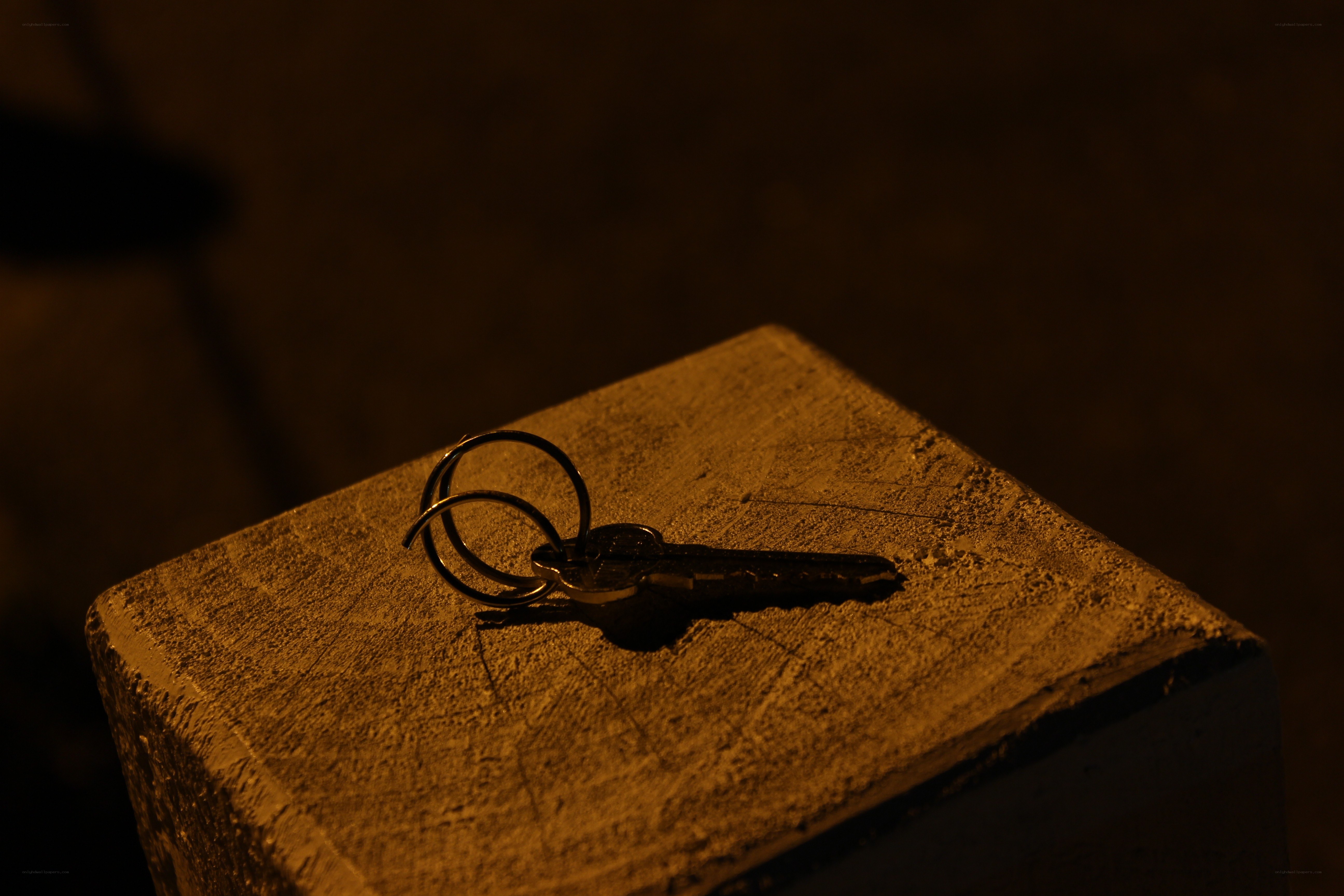 Keys on a stone block