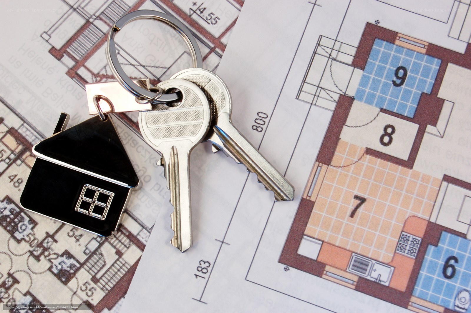 Keys on house blueprint