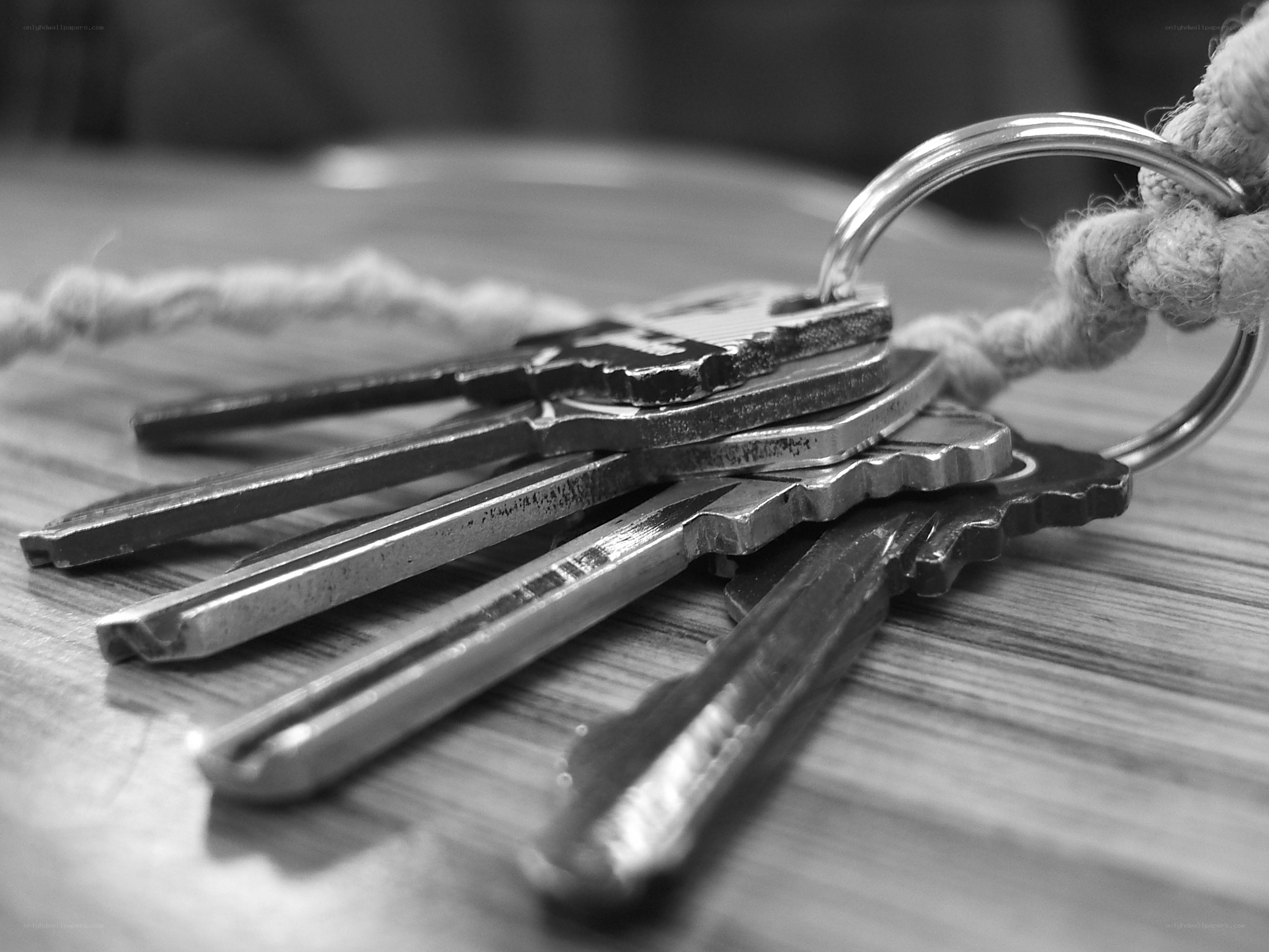 keys on wooden surface