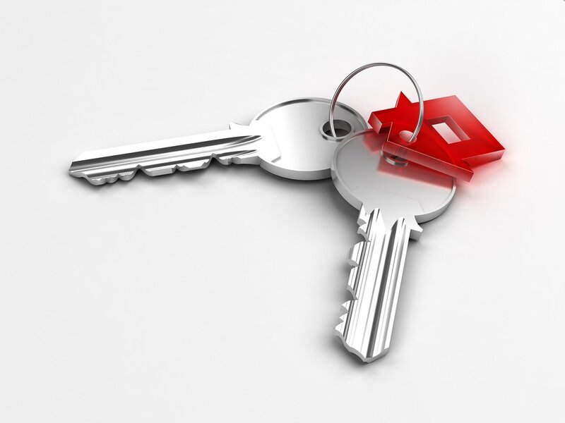 Keys with house keychain