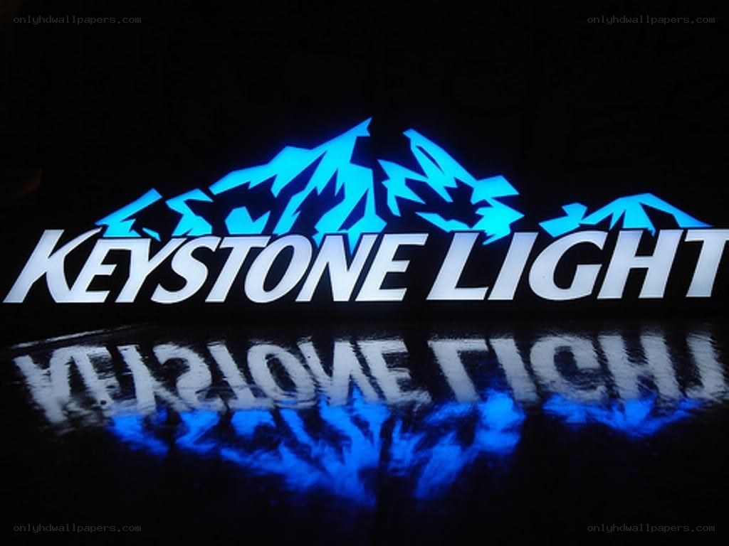 Keystone Light logo with mountain
