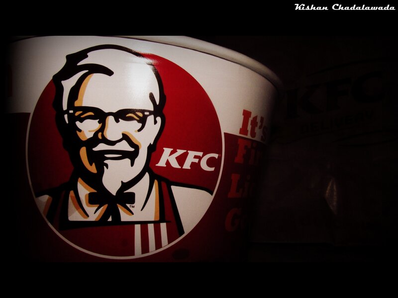 KFC bucket in dark setting
