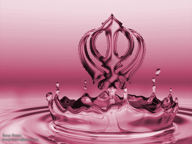 Khanda symbol in water splash