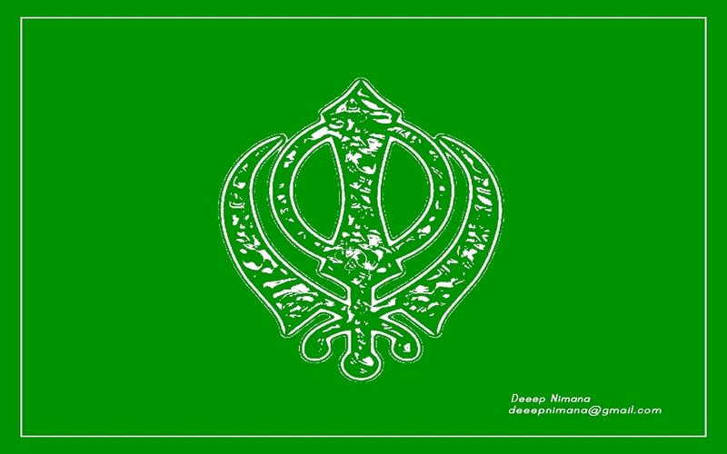 Khanda Symbol on Green — Neutral