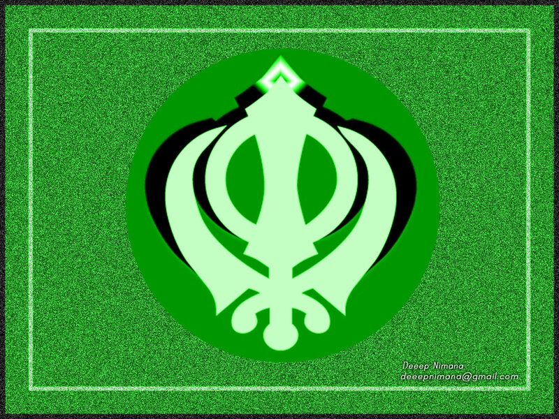 Khanda Symbol on Green