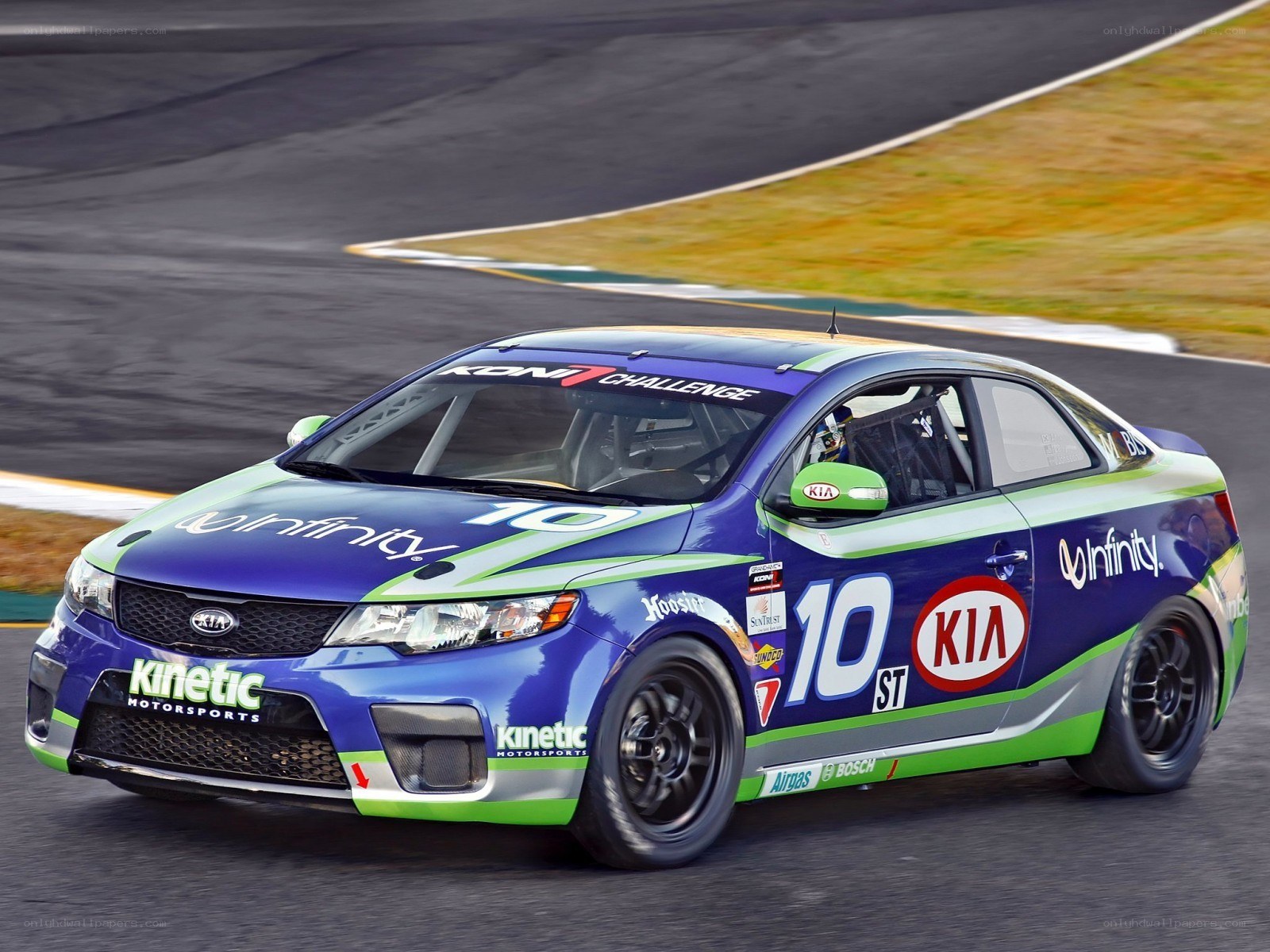 Kia race car on track