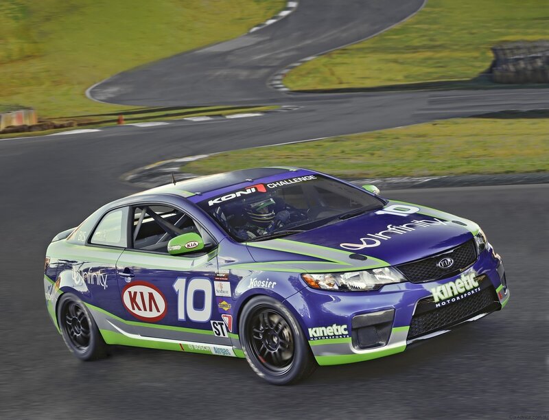 Kia racing car on track