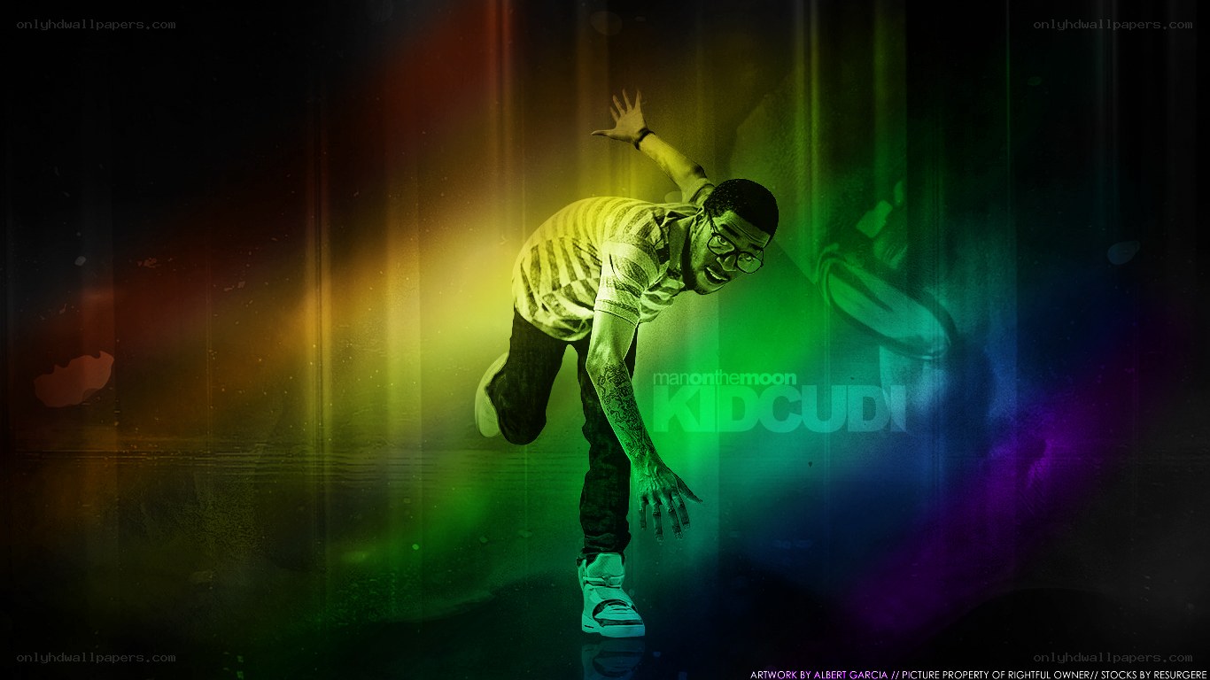 Kid Cudi in colorful light