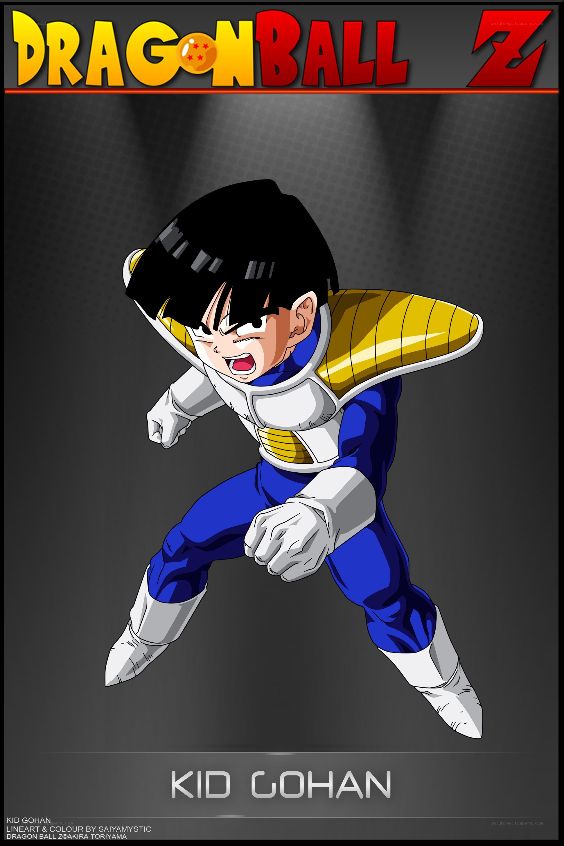 Kid Gohan in Saiyan armor