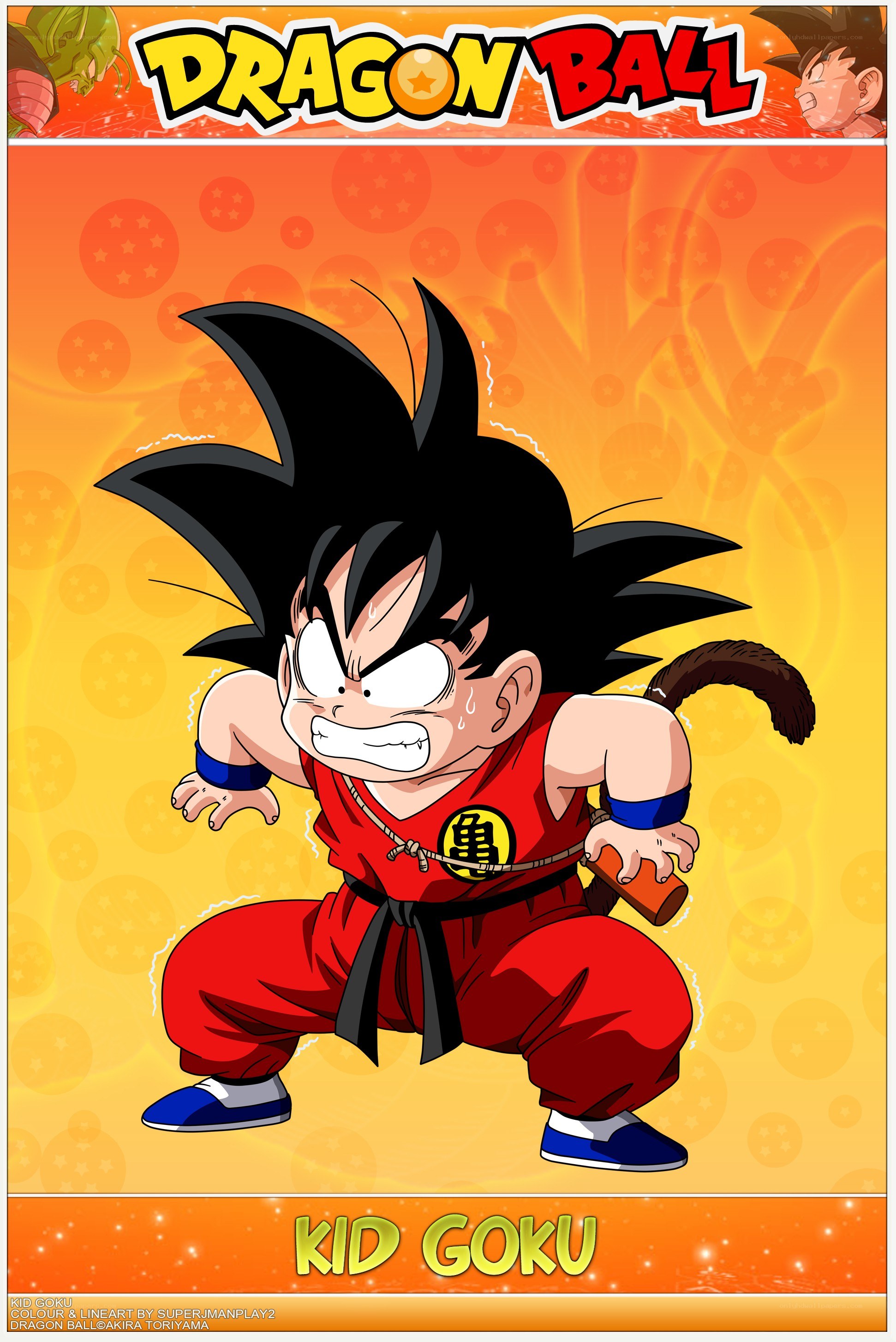 Kid Goku in action