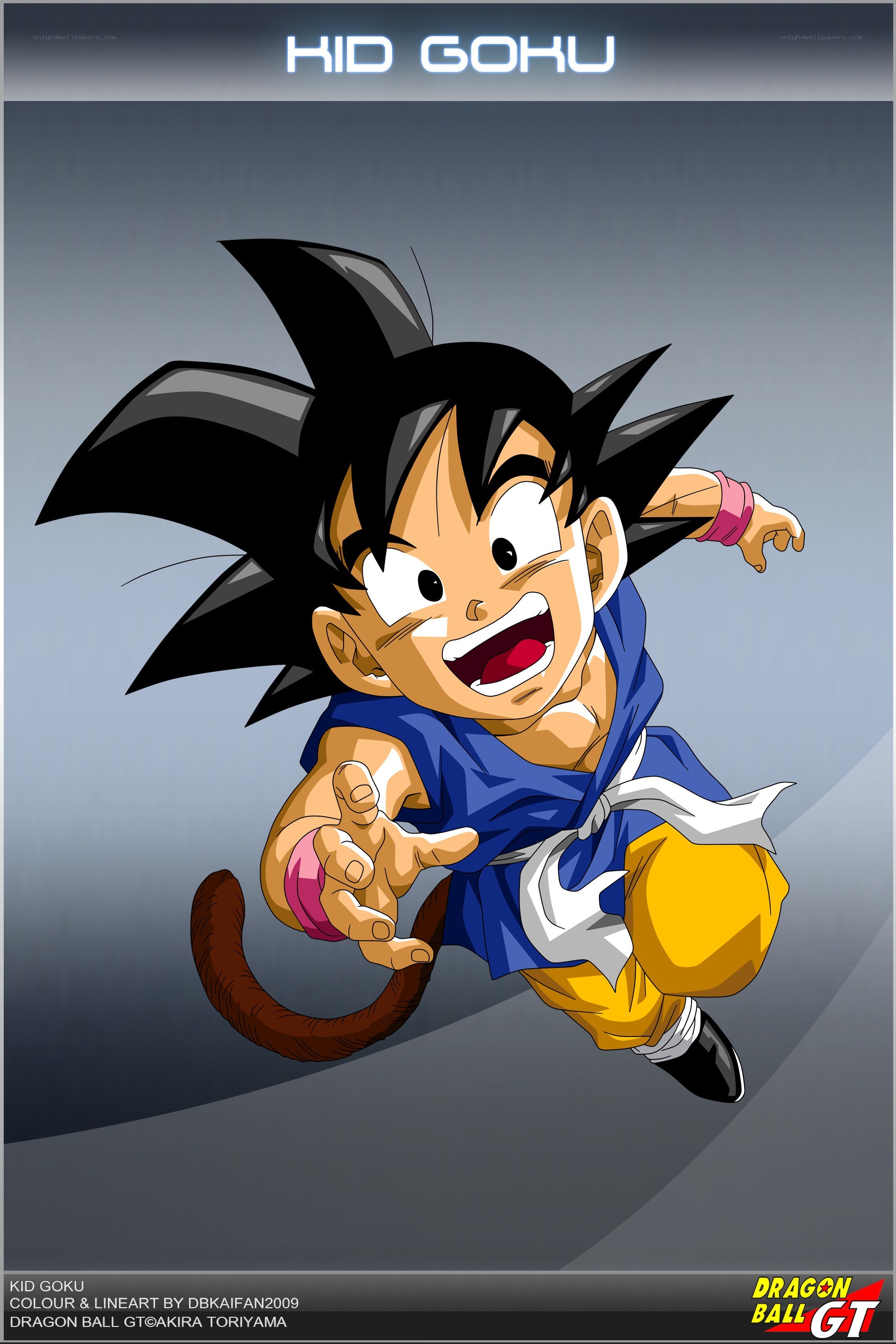 Kid Goku in action