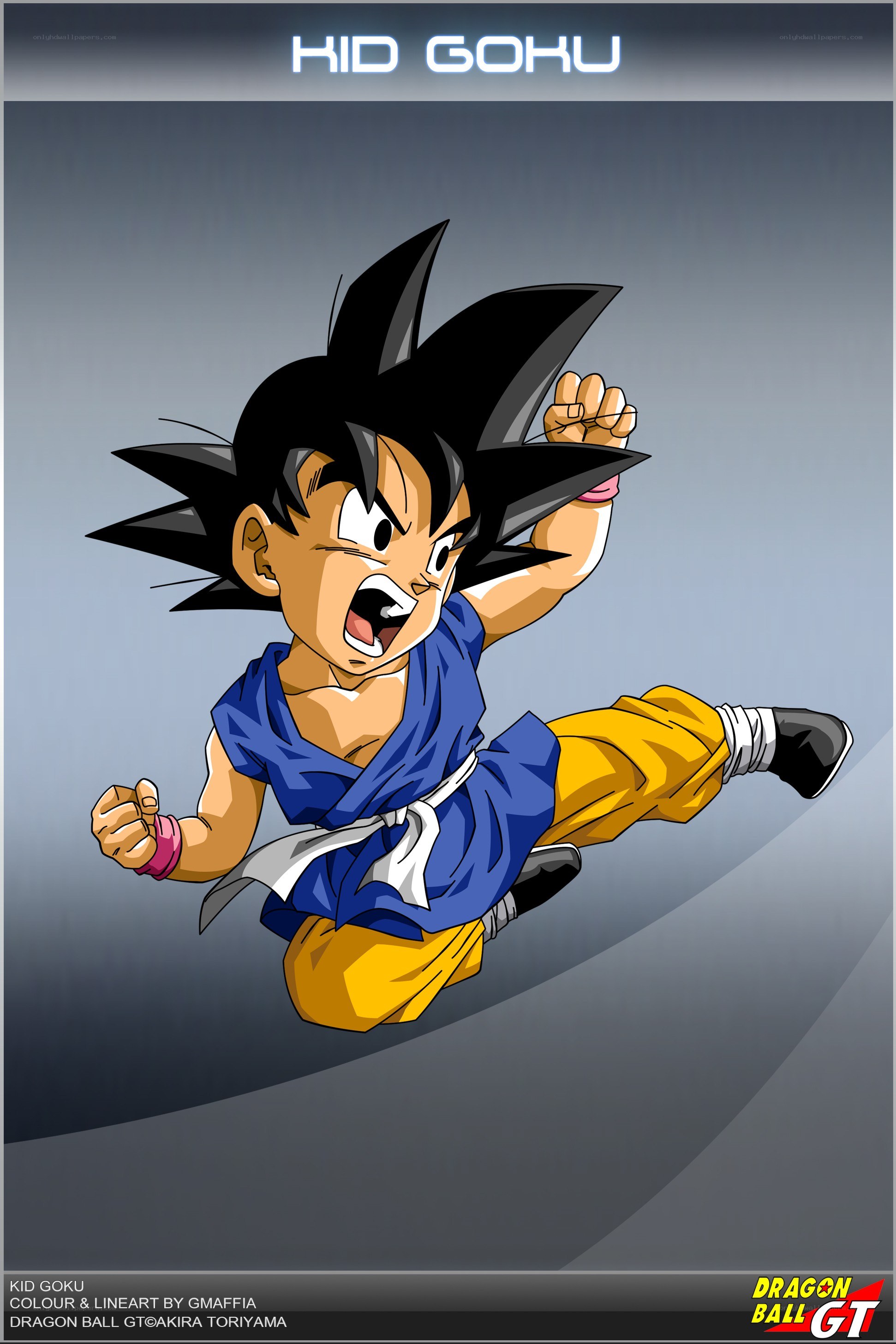 Kid Goku in action