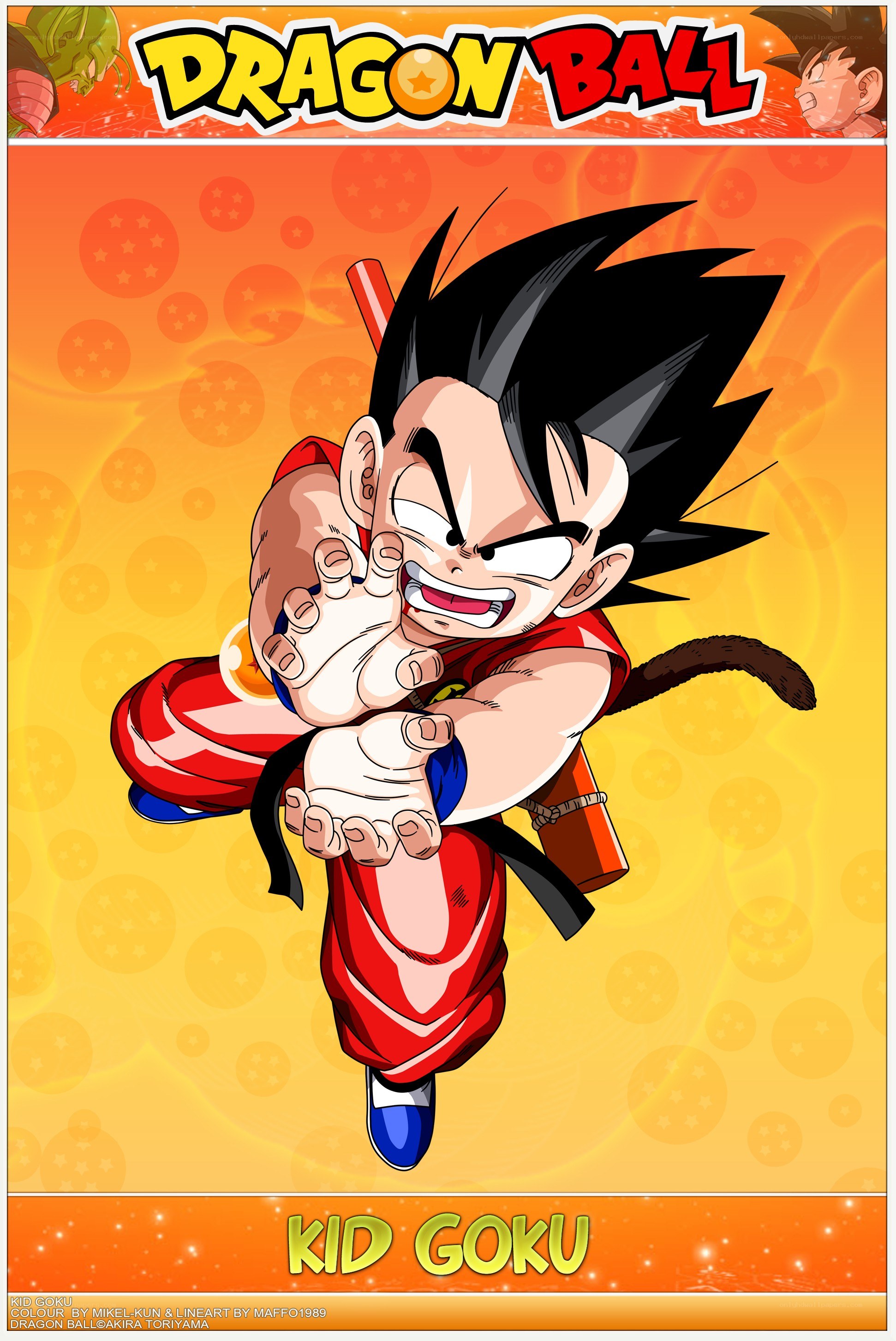 Kid Goku in action