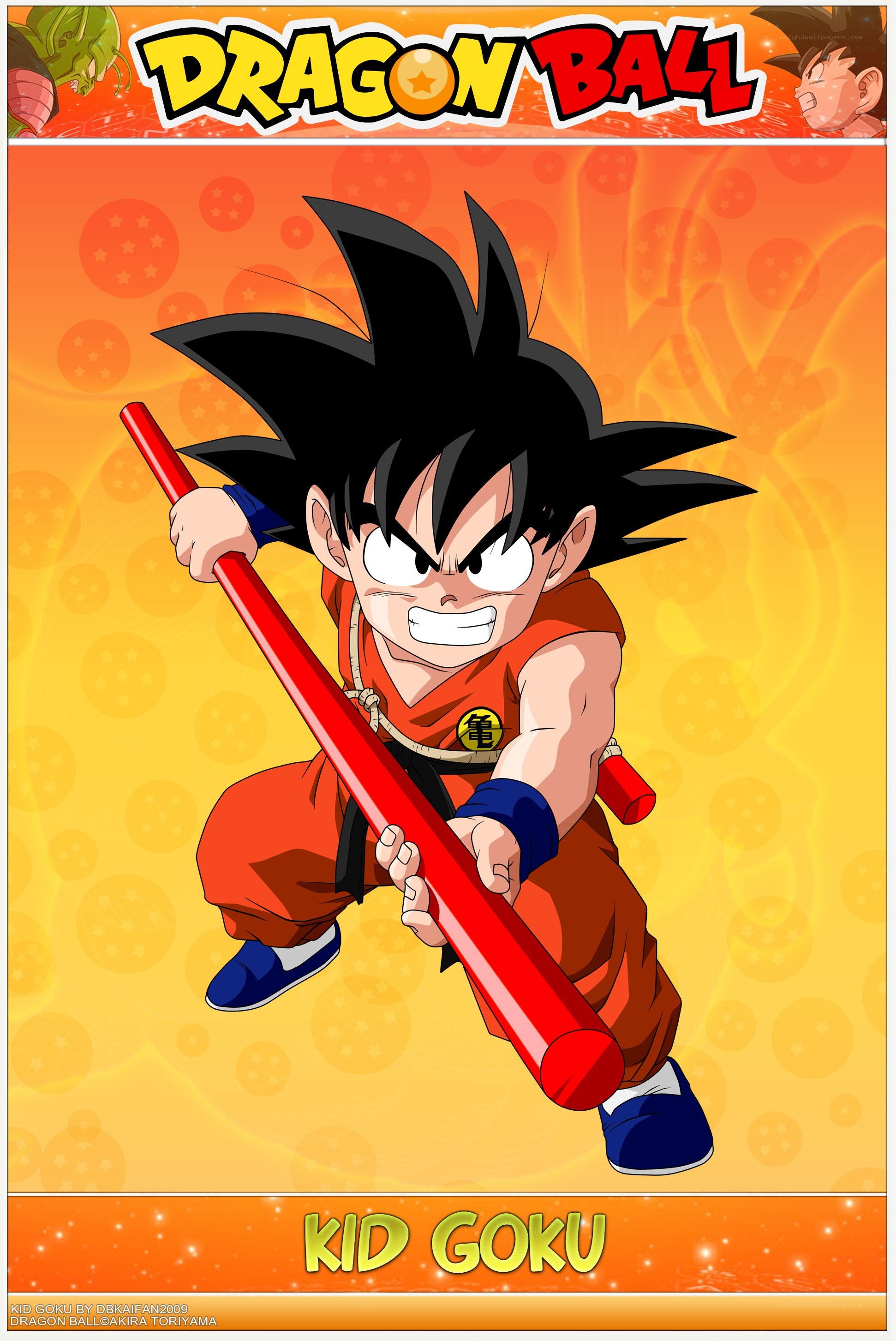 Kid Goku with staff