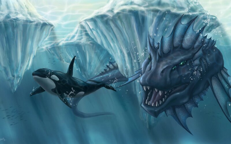 Killer Whale Vs Sea Dragon — Blue