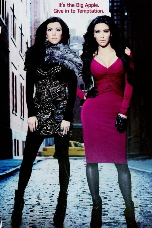 Kim and Kourtney in a city