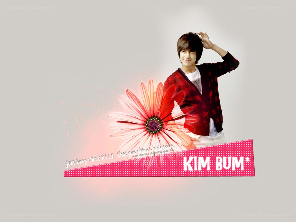 Kim Bum smiling with flower