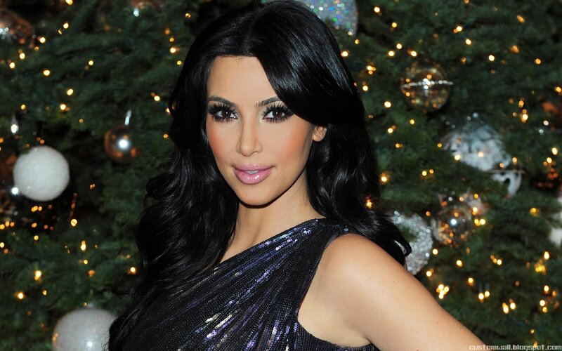 Kim Kardashian at a holiday event