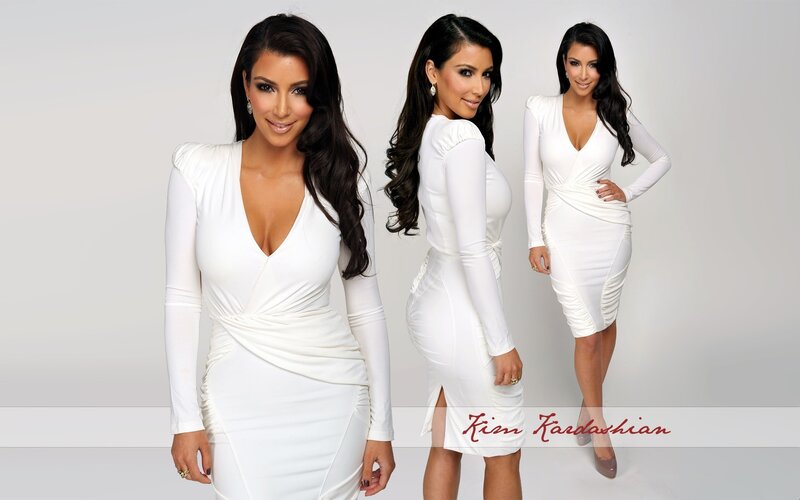 Kim Kardashian in white dress