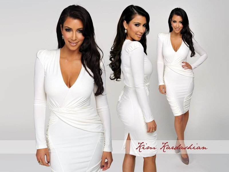 Kim Kardashian in white dress