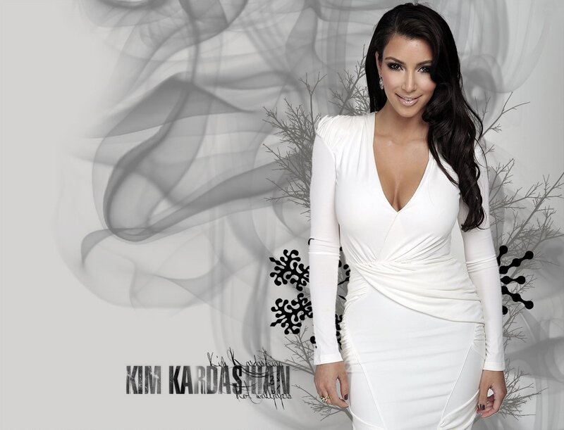Kim Kardashian in white dress