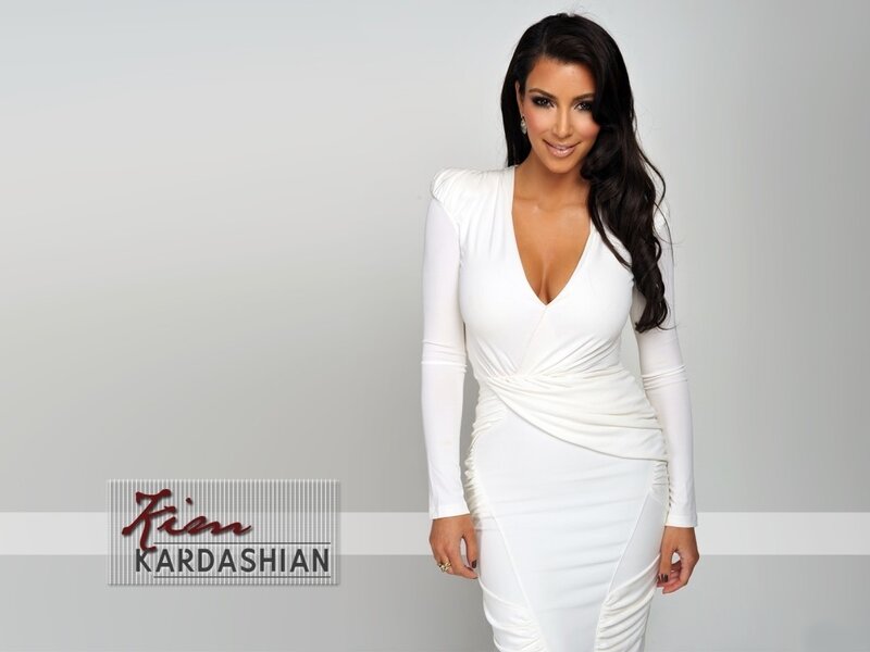 Kim Kardashian in white dress
