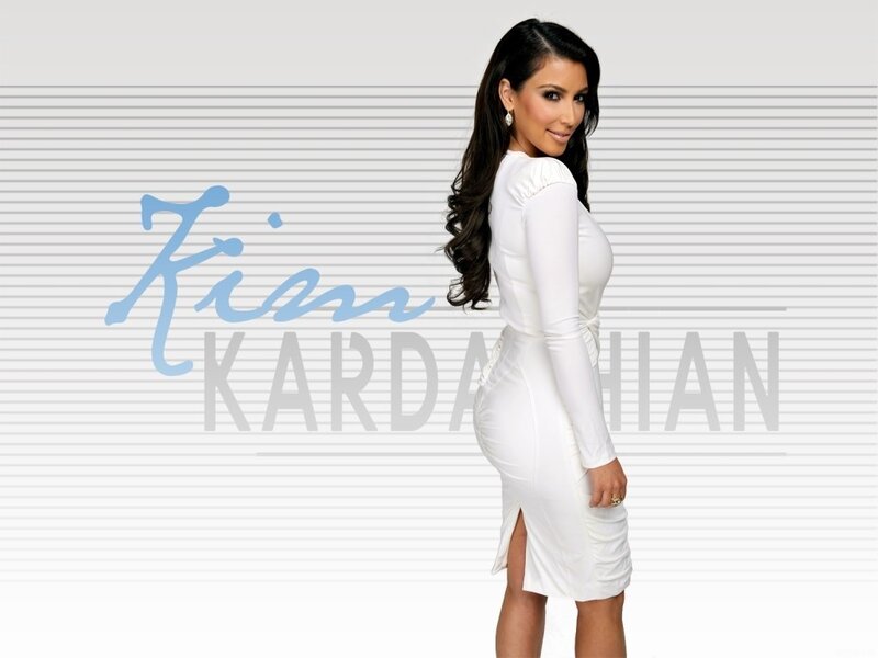 Kim Kardashian in white dress