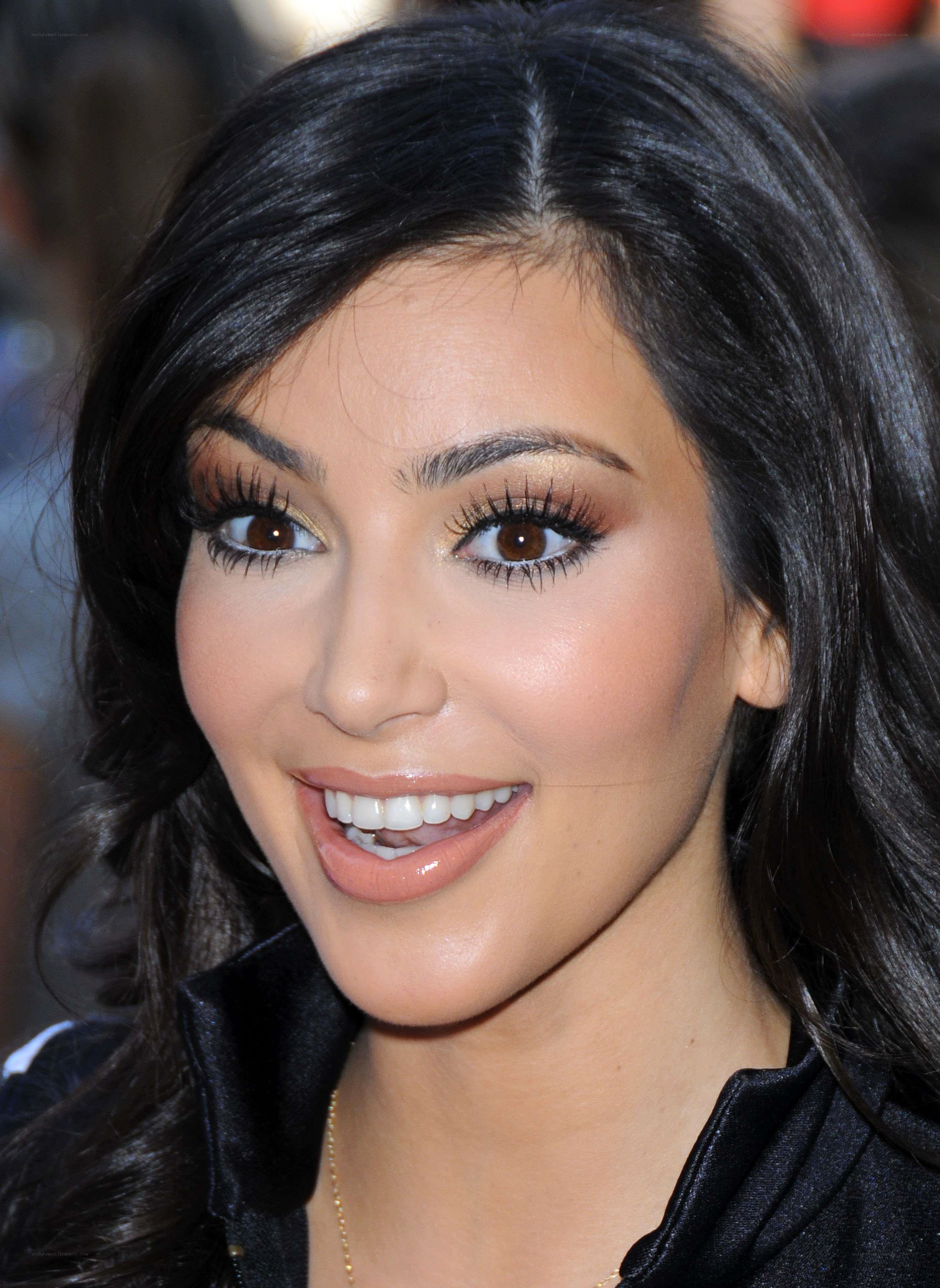 Kim Kardashian smiling