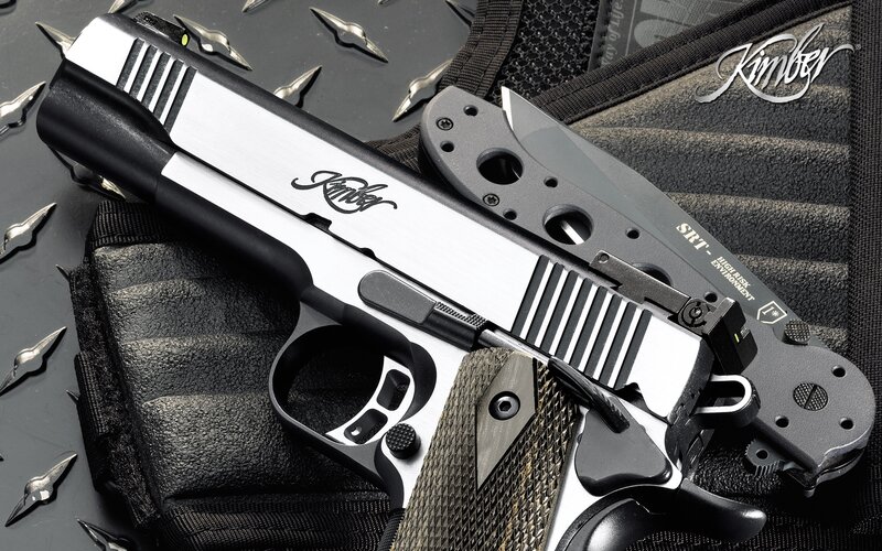Kimber Pistol and Knife — Black, Dramatic