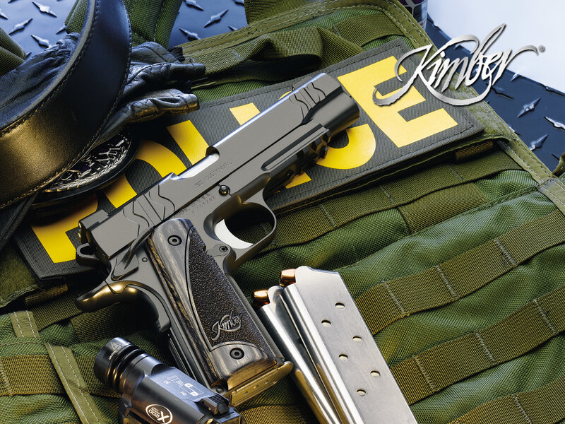 Kimber pistol with accessories