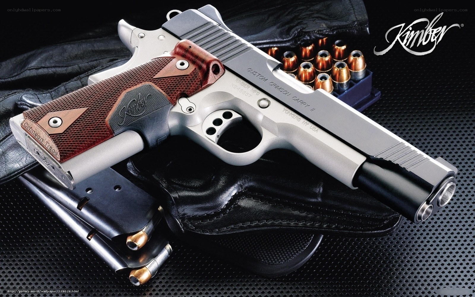Kimber pistol with accessories